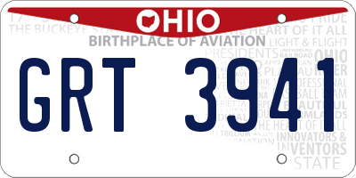 OH license plate GRT3941