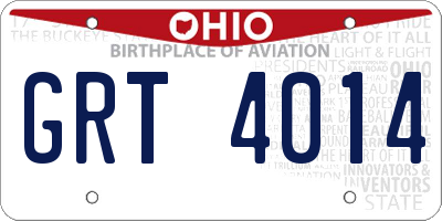 OH license plate GRT4014