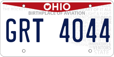 OH license plate GRT4044