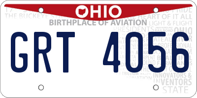 OH license plate GRT4056