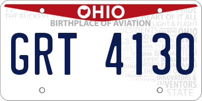 OH license plate GRT4130