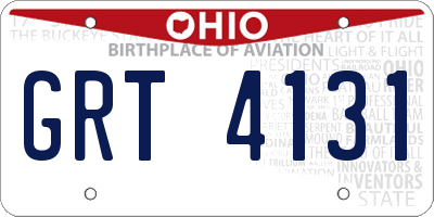 OH license plate GRT4131