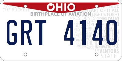 OH license plate GRT4140