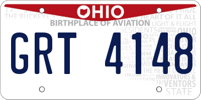 OH license plate GRT4148