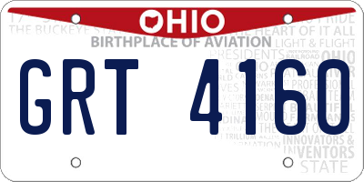OH license plate GRT4160