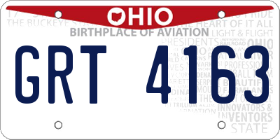 OH license plate GRT4163