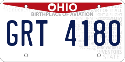 OH license plate GRT4180