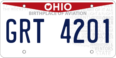 OH license plate GRT4201