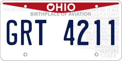 OH license plate GRT4211