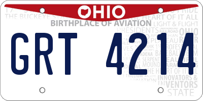 OH license plate GRT4214