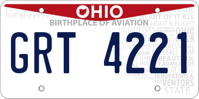 OH license plate GRT4221