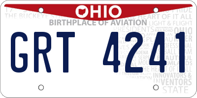 OH license plate GRT4241