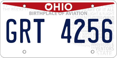 OH license plate GRT4256