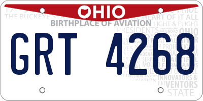 OH license plate GRT4268