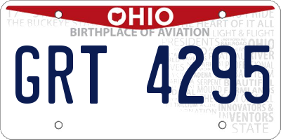 OH license plate GRT4295