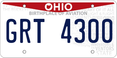 OH license plate GRT4300