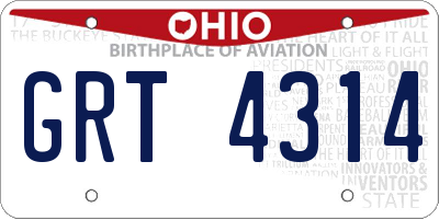 OH license plate GRT4314