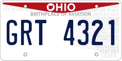 OH license plate GRT4321