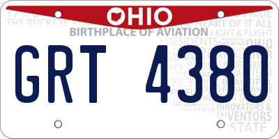 OH license plate GRT4380