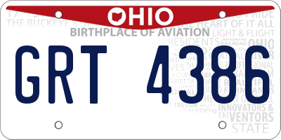 OH license plate GRT4386