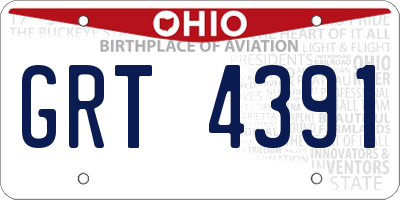 OH license plate GRT4391