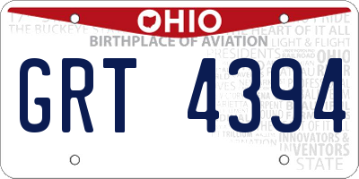 OH license plate GRT4394