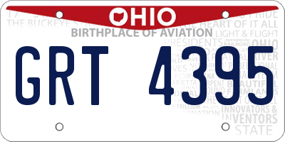 OH license plate GRT4395