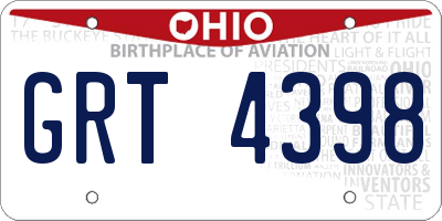 OH license plate GRT4398