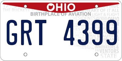 OH license plate GRT4399