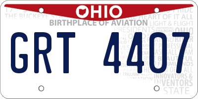 OH license plate GRT4407