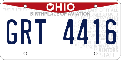 OH license plate GRT4416