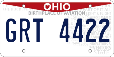 OH license plate GRT4422