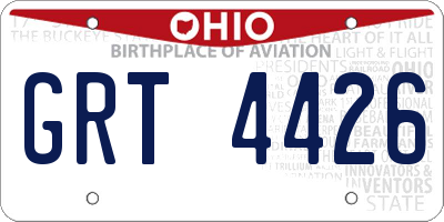 OH license plate GRT4426