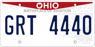 OH license plate GRT4440