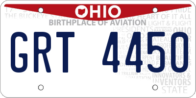 OH license plate GRT4450