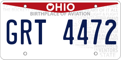 OH license plate GRT4472