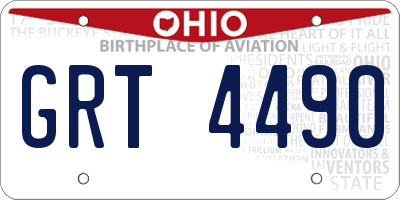 OH license plate GRT4490