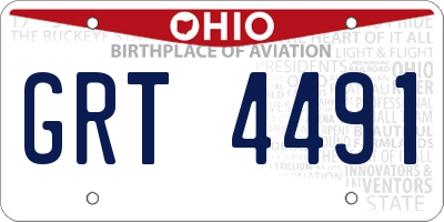 OH license plate GRT4491