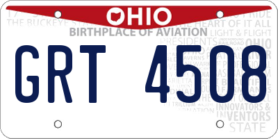 OH license plate GRT4508