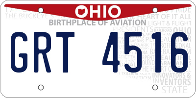 OH license plate GRT4516