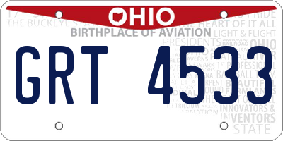 OH license plate GRT4533