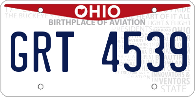 OH license plate GRT4539