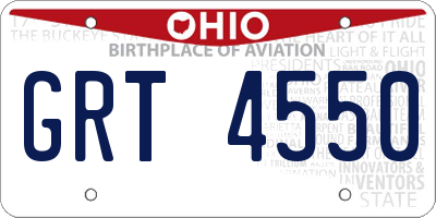 OH license plate GRT4550