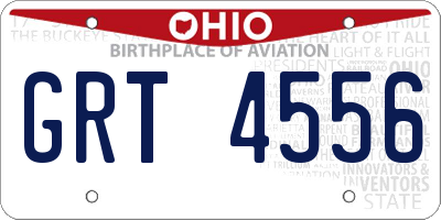 OH license plate GRT4556