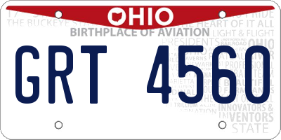 OH license plate GRT4560