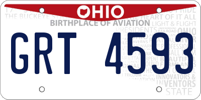 OH license plate GRT4593