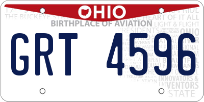 OH license plate GRT4596