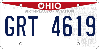 OH license plate GRT4619