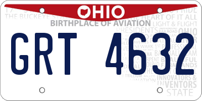 OH license plate GRT4632