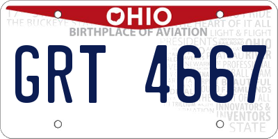 OH license plate GRT4667